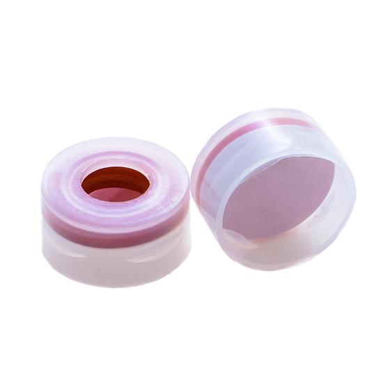 fehér PTFE/piros szilikon szeptum, 11mm natúr pattintós polipropilén kupak