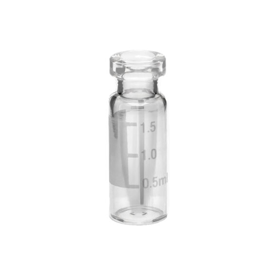 0.3mL Clear Crimp Neck Vial w/Write-on Spot, Integrated w/Micro-Insert, Base Bonded
